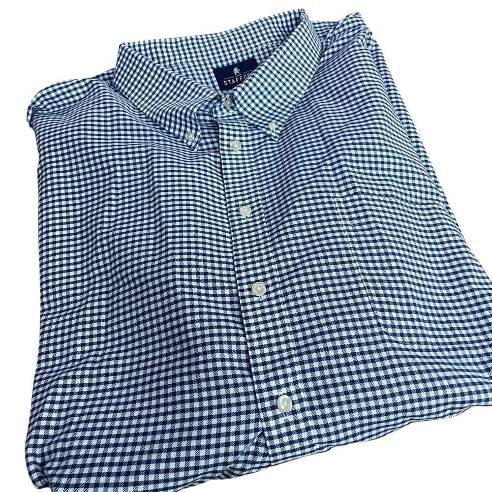 Stafford size 22 38/39  Blue Checkered Shirt like new